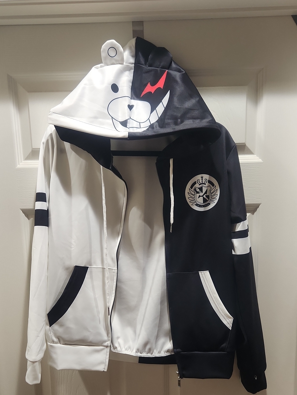 Kids Black & White Character Zip Hoodie Jacket